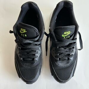 Nike Black and Neon Green Air Sneakers